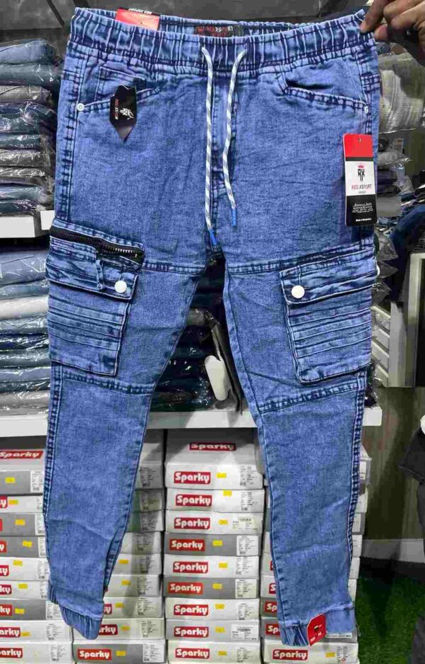 Denim Cargo Jeans - Image 4