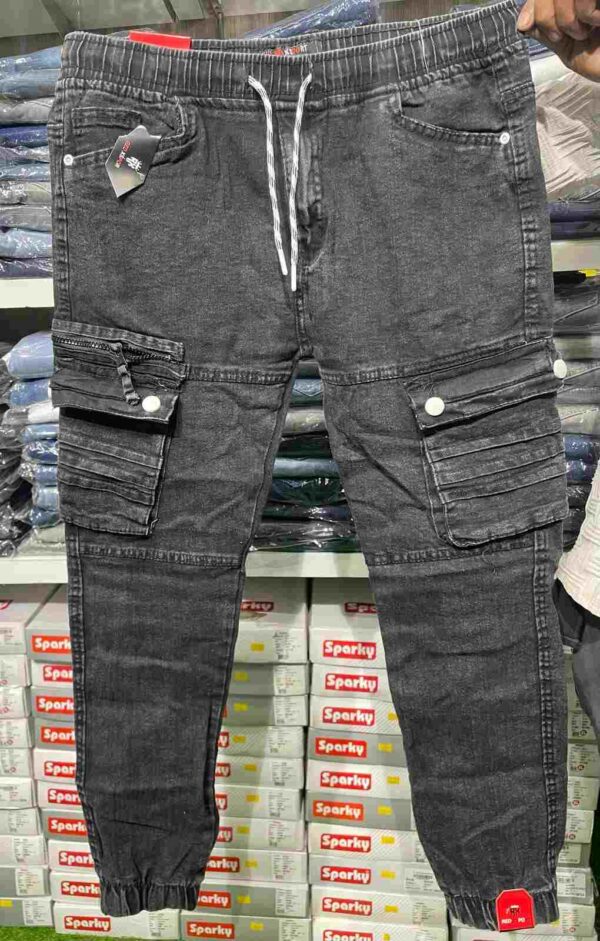 Denim Cargo Jeans - Image 5