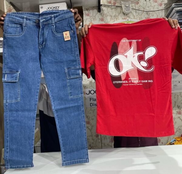Baggi Jeans & Half Shoulder T-Shirts Combo