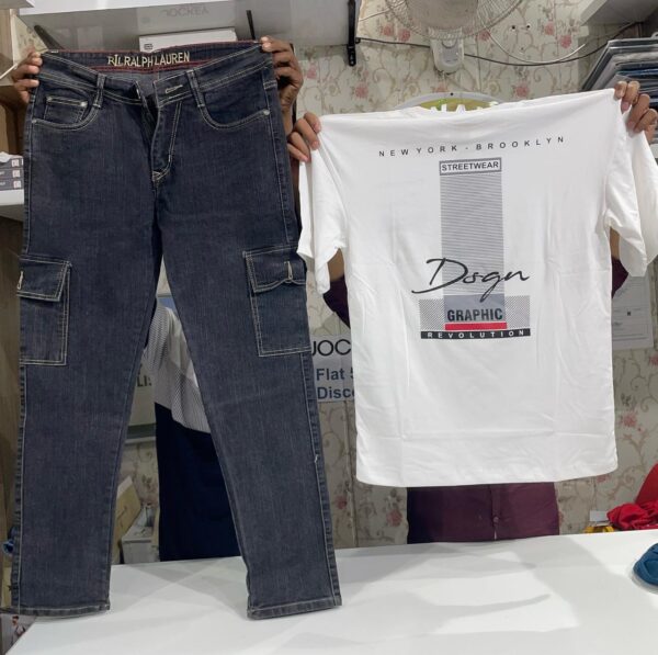 Baggi Jeans & Half Shoulder T-Shirts Combo - Image 3
