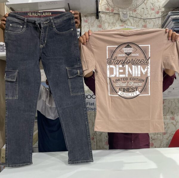 Baggi Jeans & Half Shoulder T-Shirts Combo - Image 2
